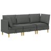vidaXL Modular Sofa Set mit Stauraum 3 stk. Dunkelgrau Stoff
