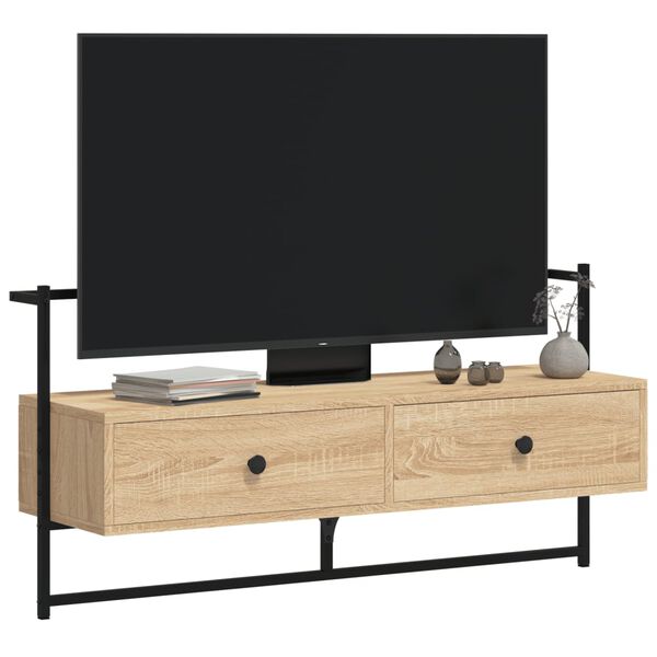 vidaXL TV-Wandschrank Sonoma-Eiche 100,5x30x51 cm Holzwerkstoff