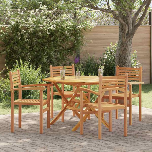 vidaXL Stuhl 4 pcs Braun 56 x 55 x 90,5 cm Massivholz Teak
