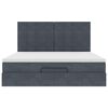 vidaXL Ottoman-Bett mit Matratzen & LEDs Dunkelgrau 180x200 cm Samt