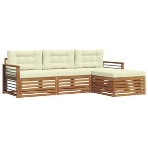 vidaXL Outdoor-Sofagarnitur Natur und Creme 249,5 x 162,5 x 73 cm