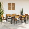 vidaXL Garten Essgruppe 7 pcs Schwarz und Braun