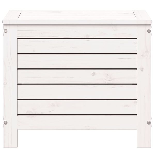 vidaXL Gartenhocker Wei&szlig; 62x31,5x52 cm Massivholz Kiefer