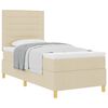 vidaXL Boxspringbett mit Matratze Creme 100 x 200 cm Stoff