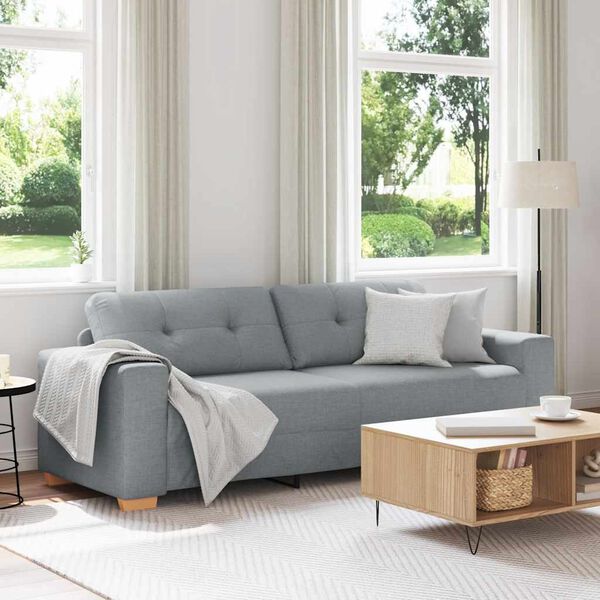 vidaXL 3-Sitzer-Sofa Hellgrau 180 cm Stoff