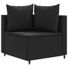 vidaXL 9-tlg. Garten-Sofagarnitur mit Kissen Schwarz Poly Rattan