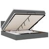 vidaXL Ottoman-Bett mit Matratze & LEDs Dunkelgrau 160x200 cm Stoff