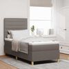 vidaXL Boxspringbett mit Matratze mit Kopfteil Taupe 90 x 200 cm Stoff