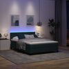 vidaXL LED Boxspringbett mit Matratze Dunkelgr&uuml;n 160 x 200 cm Samt