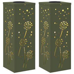 vidaXL Solar LED Weg Licht 2 stk. Warmes Wei&szlig; 18 x 18 x 50 cm