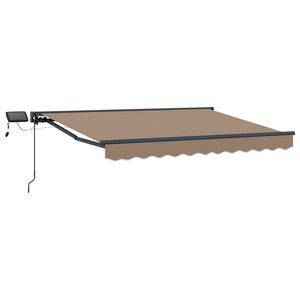 vidaXL Manueller Markisenrahmen mit LEDs Taupe 3,5 x 2 m
