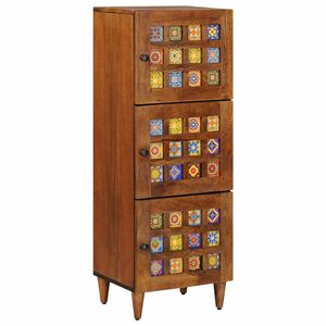 vidaXL Highboard mit T&uuml;r Walnuss 40 x 33 x 110 cm Massivholz Mango