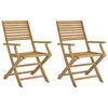 vidaXL Gartenst&uuml;hle 2 Stk. Klappbar 54,5x61,5x86,5cm Massivholz Akazie