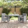 vidaXL Garten Essgruppe 3 pcs Hellgrau Polt Rattan