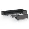 vidaXL 9-tlg. Garten-Lounge-Set mit Kissen Poly Rattan Dunkelgrau