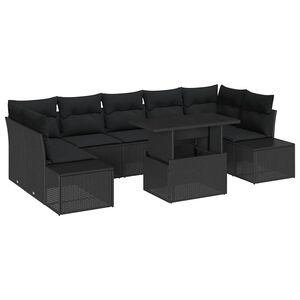 vidaXL Sofa Set 8 stk. Schwarz Poly-Rattan