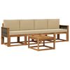 vidaXL Outdoor-Sofagarnitur mit Kissen 4 pcs Natur