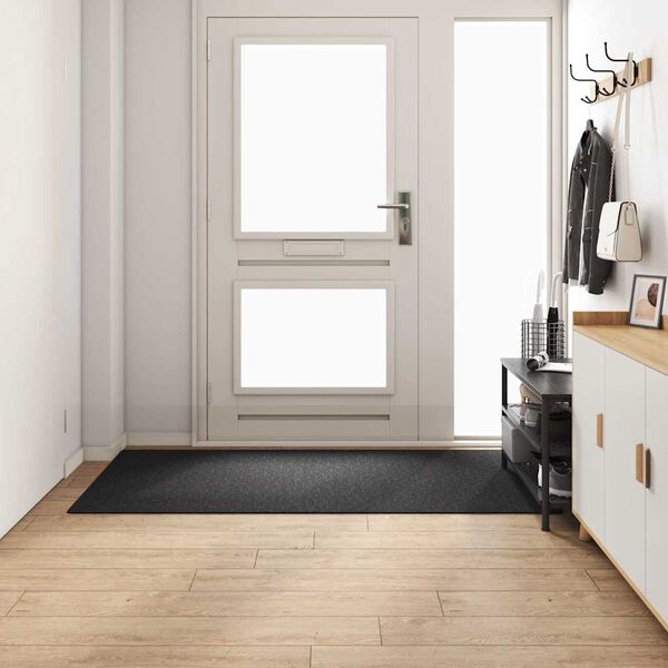 vidaXL Teppichl&auml;ufer Dunkelgrau 100 x 200 cm 100% Polypropylen