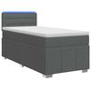 vidaXL Boxspringbett mit Matratze und LED Dunkelgrau 90 x 190 cm Stoff