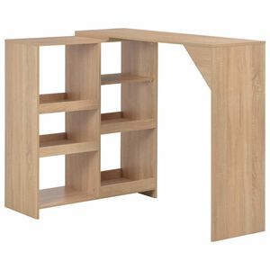vidaXL Bartisch mit Beweglichem Regal Eichenbraun 138x39x110 cm