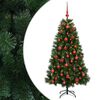 vidaXL K&uuml;nstlicher Weihnachtsbaum mit Weihnachtskugeln 120 cm 150 LEDs