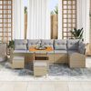 vidaXL Garten-Sofa-Set mit Kissen mit Kissen 9 pcs Beige und Hellgrau