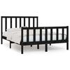 vidaXL Massivholzbett Schwarz 135x190 cm