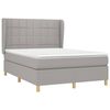 vidaXL Boxspringbett mit Matratze Hellgrau 140x190 cm Stoff