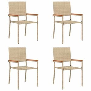 vidaXL Garten Stapelst&uuml;hle 4 stk. Beige Poly-Rattan