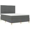 vidaXL Boxspringbett mit Matratze Dunkelgrau 140 x 190 cm Stoff