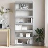 vidaXL B&uuml;cherregal mit Regal Beton Grau 80 x 30 x 198 cm Holzwerkstoff