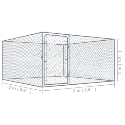 vidaXL Outdoor-Hundezwinger Verzinkter Stahl 2 x 2 x 1 m