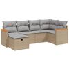 vidaXL 6-tlg. Garten-Sofagarnitur mit Kissen Beige Poly Rattan