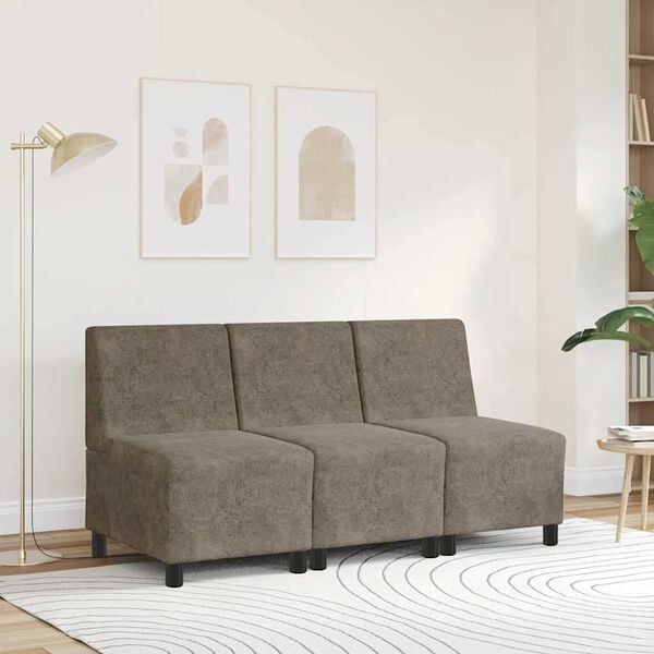 vidaXL Modulares Sofa ohne Armlehnen Dunkelgrau 55 cm Wildlederimitat
