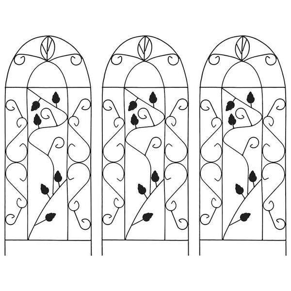 vidaXL Rankgitter 3 Stk. Schwarz 40&times;100 cm Eisen