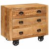 vidaXL Beistellschrank Braun 70 x 38 x 63 cm massives Mangoholz