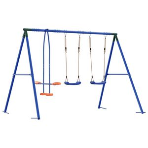 vidaXL Outdoor Schaukelset Mehrfarbig Stahl und PE