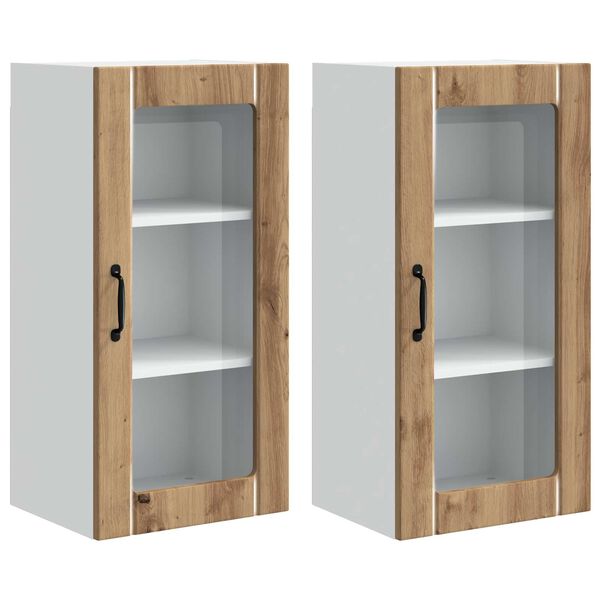 vidaXL K&uuml;chenschrank 2 pcs Artisan-Eiche 40 x 31 x 80 cm Holzwerkstoff