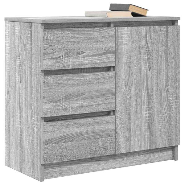 vidaXL Sideboard mit Schublade Grau Sonoma 71x35x65 cm Holzwerkstoff