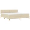 vidaXL Boxspringbett mit Matratze Creme 200 x 200 cm Stoff