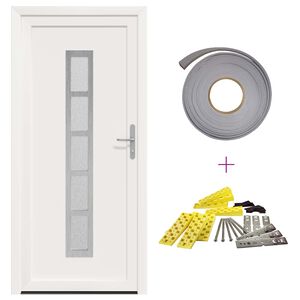 vidaXL Vordert&uuml;r Wei&szlig; 98 x 208 cm PVC