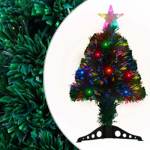 vidaXL Vorbeleuchteter Weihnachtsbaum mit St&auml;nder und LED 64 cm Glasfaser