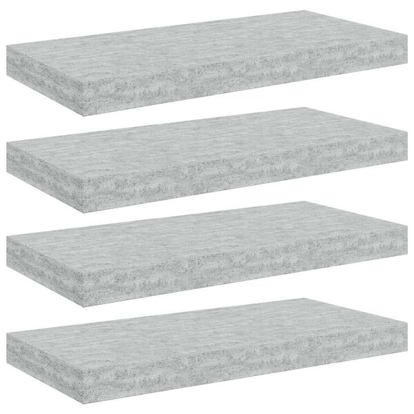vidaXL Schweberegale 4 Stk. Betongrau 50x23x3,8 cm MDF