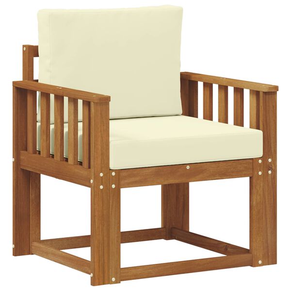 vidaXL Outdoor-Sofa Massives Akazienholz und Polyester Natur