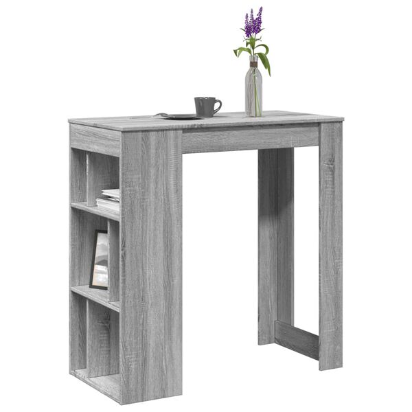 vidaXL Bartisch mit Regal Grau Sonoma 102x50x103,5 cm Holzwerkstoff