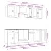 vidaXL 8-tlg. K&uuml;chenschrank-Set Porto R&auml;uchereiche Holzwerkstoff