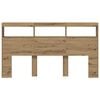 vidaXL LED-Kopfteil mit Ablagen Artisan-Eiche 180x17x102 cm