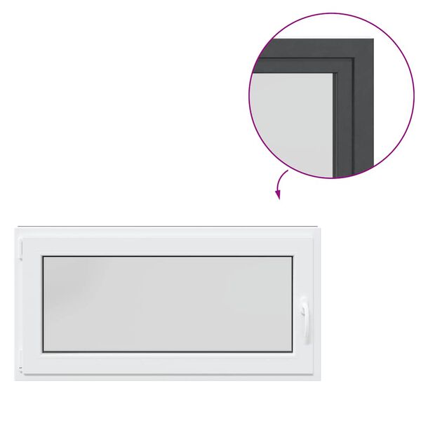 vidaXL Kellerfenster RISOR 120x60 cm Dreh Kipp DIN Links Anthrazit