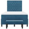vidaXL Boxspringbett mit Matratze Dunkelblau 120 x 190 cm Samt