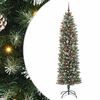 vidaXL Künstlicher schlanker Weihnachtsbaum Grün und Weiß 210 cm